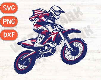 Biker 4. Juli, Dirt Bike Bügelbild, Dirt Bike Amerikanische Flagge png, Renn Motocross png