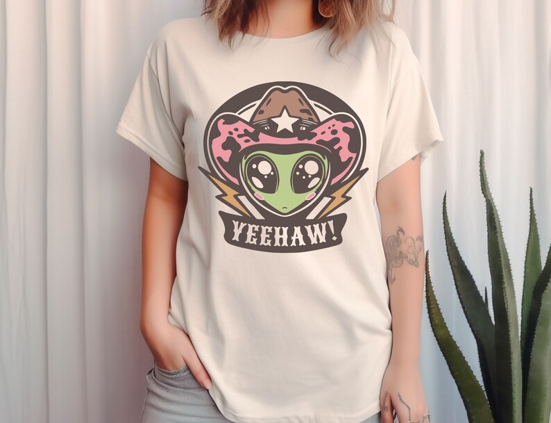Space Yeehaw Alien Cowboy Svg, Alien Western Svg, Retro Western Png ...