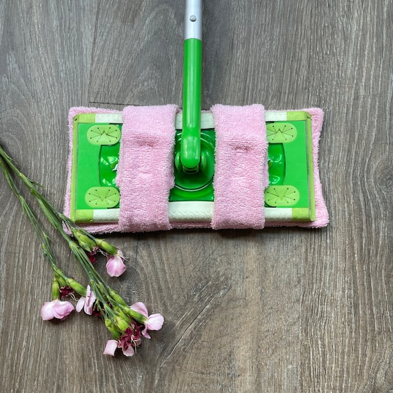 Mop Pads Swiffer Reversible Wet Jet Reusable Eco Friendly Handmade Washable  Cleaning Product Terry cloth Pink -  Italia