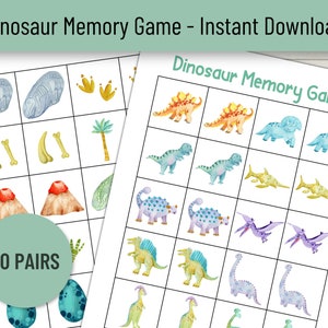 Montessori Wooden Dinosaur Game - Dinosaur Memory Cards - Memory Game –  Bush Acres