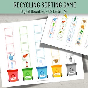 Recycling Sorting Game for Kids, Recycling Earth Day Activity, Recycling Learning Game, Trash Recycling Game, Earth Day Classroom Activity