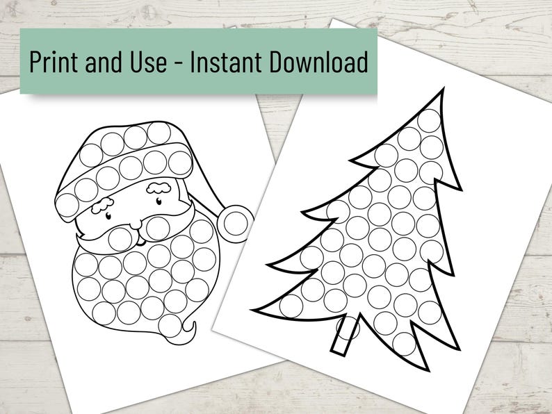 Christmas Dot Marker Printable Pages, Christmas Do a Dot Coloring ...