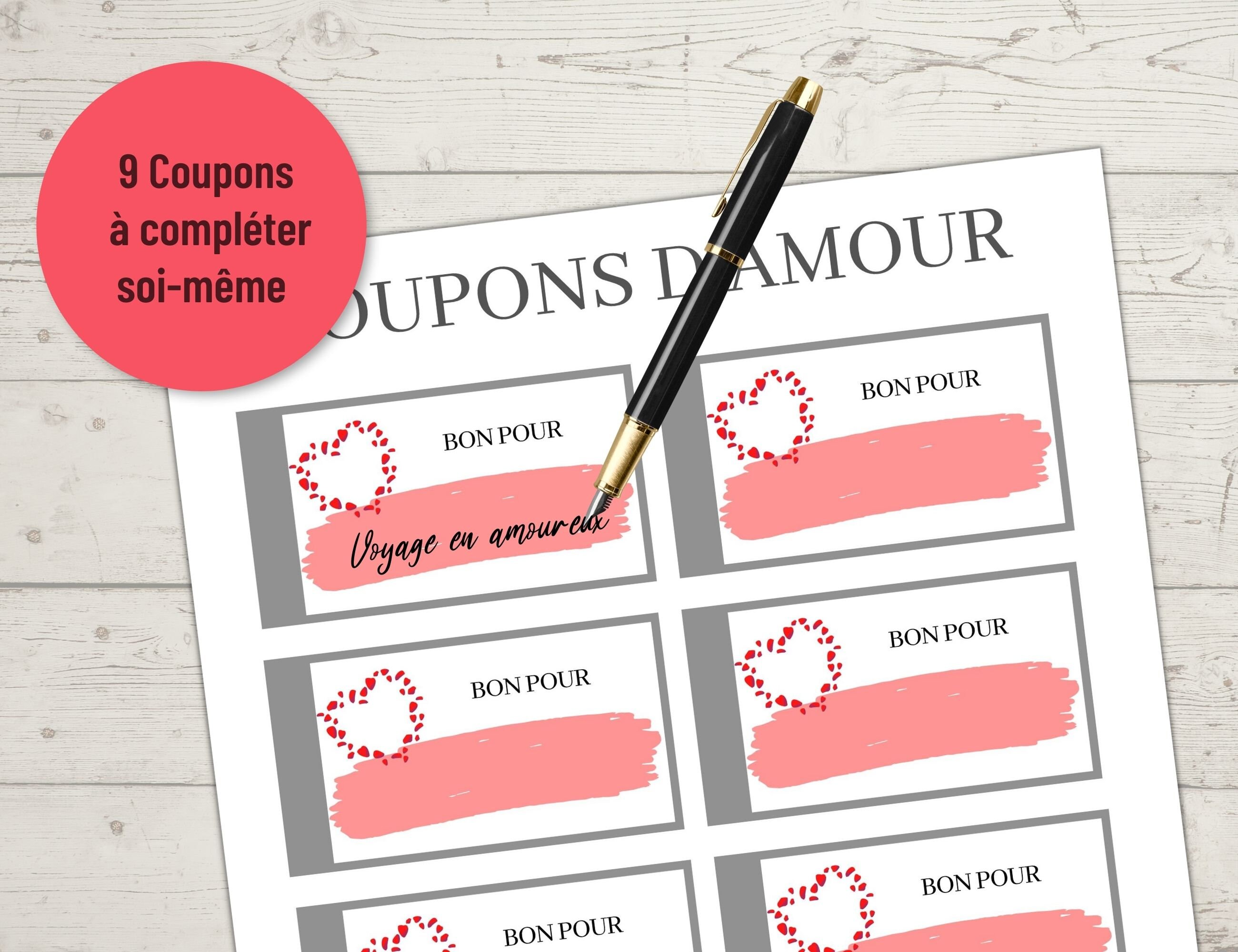 Coupons D Amour A Imprimer Coupons Saint Valentin Idee Etsy Hong Kong