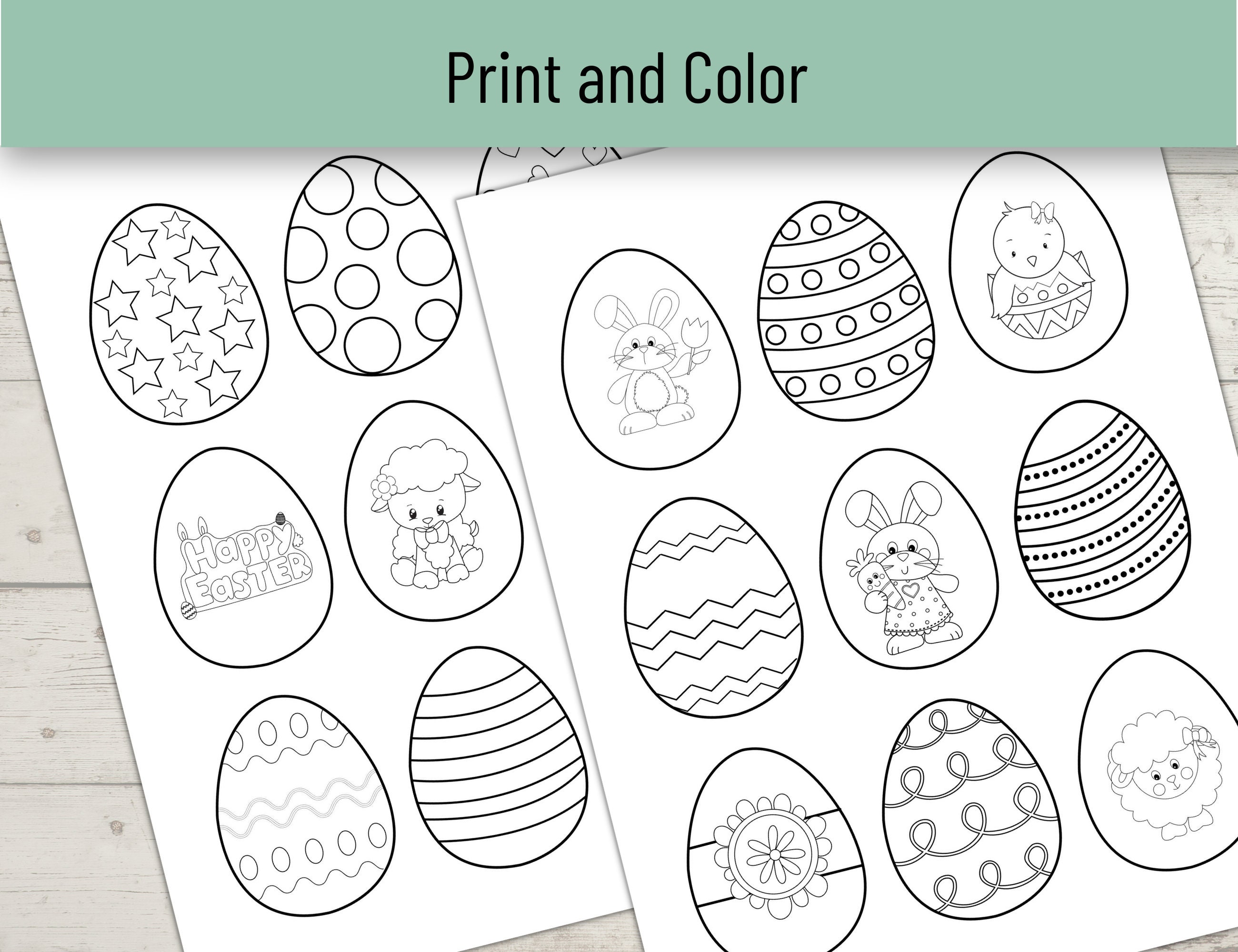 Easter Egg Craft for Kids Printable Easter Coloring Crafts - Etsy