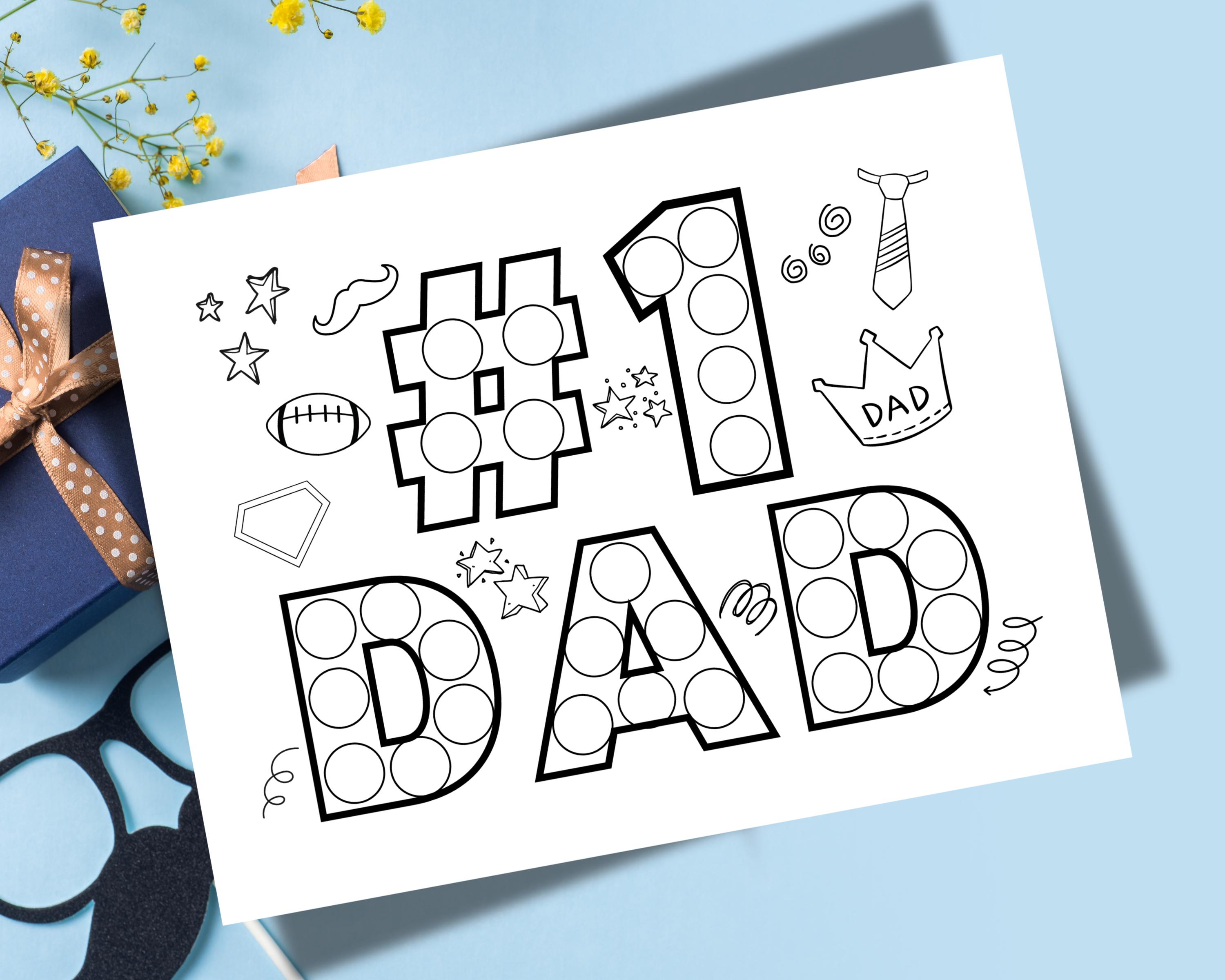 Dad Dot Marker Activity Page, Father's Day Do a Dot, Toddler Gift for ...