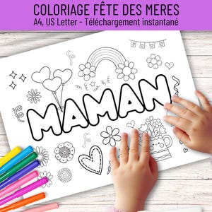 Cadeau fête des mères, Bonne fête maman, Maman je t'aime, Cadeau pour maman, Coloriage pour maman, Activité pour enfants, Anniversaire maman