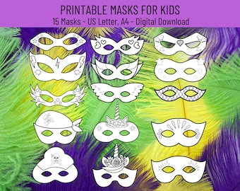 Printable Masquerade Mask for DIY - Etsy