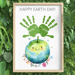 Earth Day Handprint Art, Earth Day Activity, Printable Earth Day Keepsake, Earth Day Handprint Craft, Classroom Earth Day