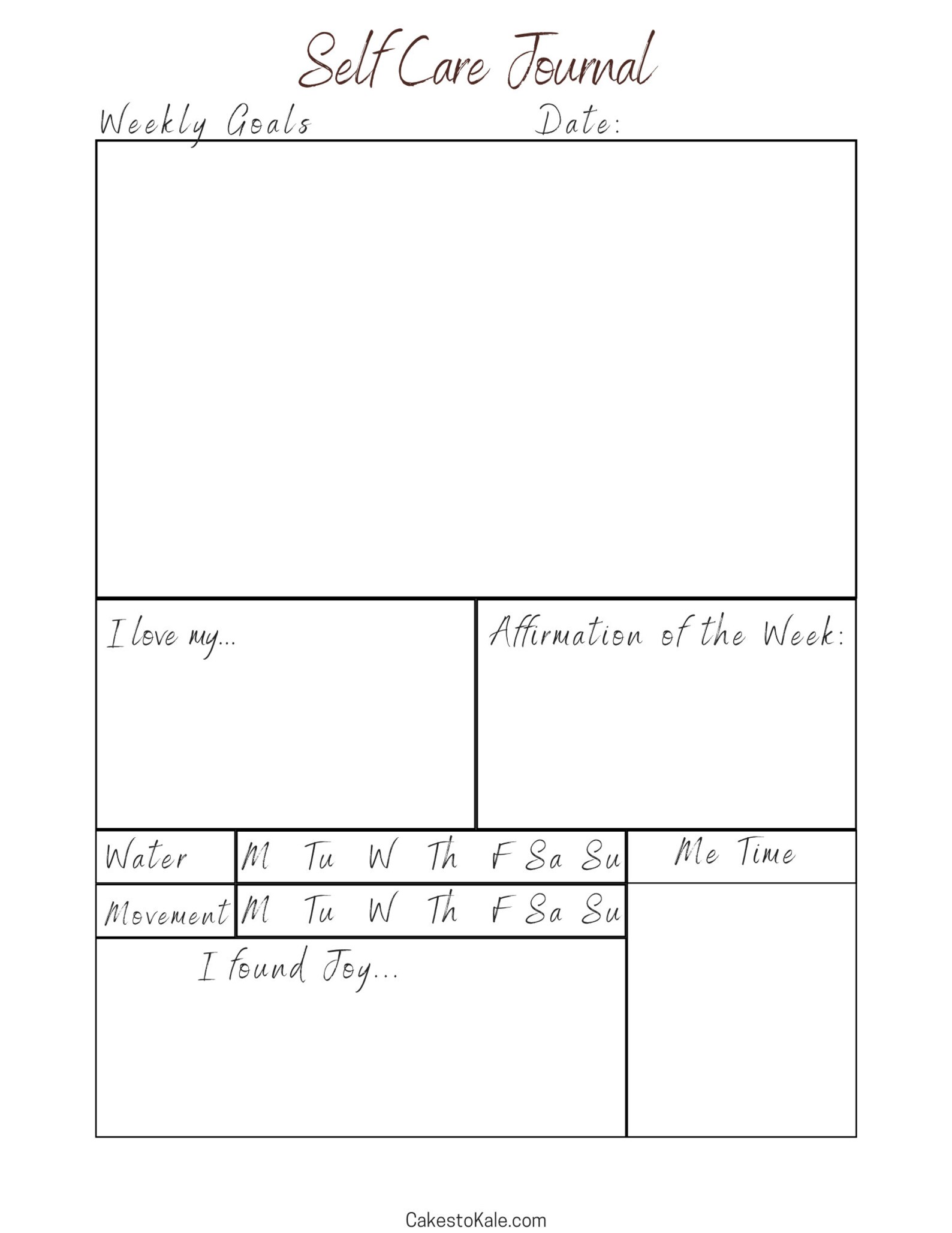 Self-Care Journal Pages