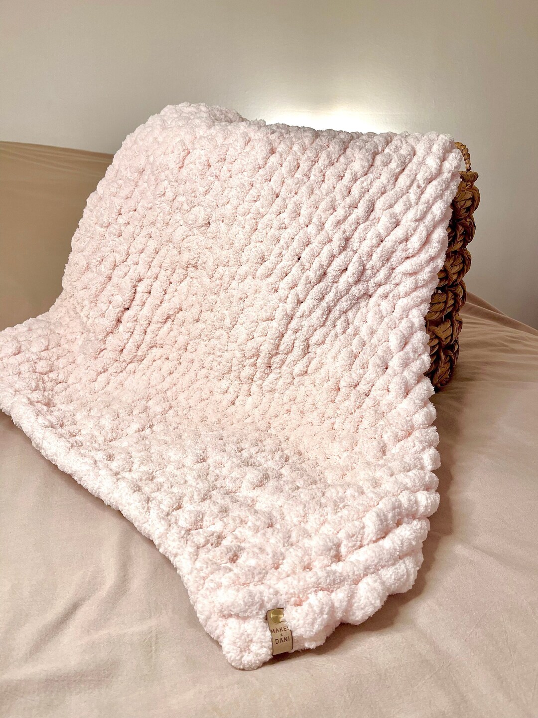 Blush Chunky Blanket Etsy