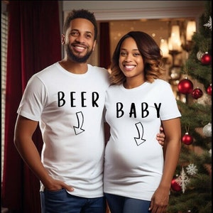 Baby Beer Shirts, Pregnancy Announcement Shirts, Pregnancy Gift T-shirt, Baby Belly Shirt, New Mum Gift shirt, Couple Pregnancy Shirt