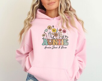 Custom Aunt Hoodie, New Aunt Gift, Best Aunt Gift Top, Aunty Announcement, Auntie To Be Hoodie
