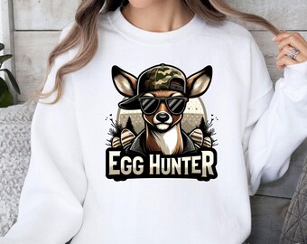 Easter Egg Hunt Sweatshirt, Easter Hunting Jumper, Boy Easter Top, Girl Easter Top, Easter Egg Hunt, Camo Deer Sweatshirt, Spring Sweatshirt