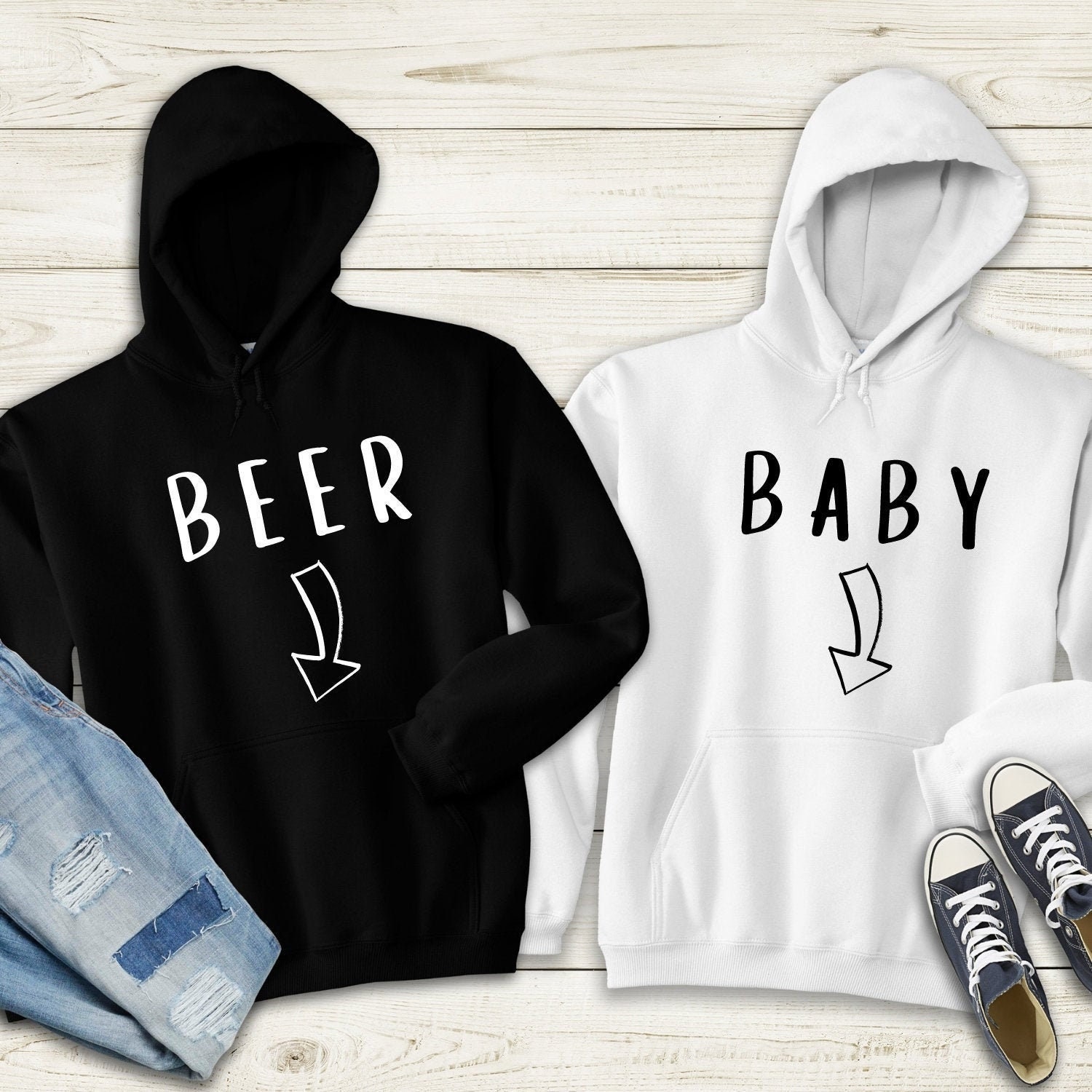 Baby Beer Hoodie Pregnancy Cozy Hoodie Pregnant Hoodie Mom Etsy