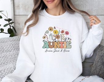 Custom Aunt Sweatshirt, Auntie To Be Jumper, Custom Mothers Day Top, Cute Aunt Sweater, New Aunt Gift