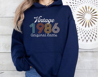 Vintage 1986 Hoodie, 1986 Birthday Hoodie, 40th Birthday, Vintage Birthday Top, Vintage Hoodie, Cute Birthday Top