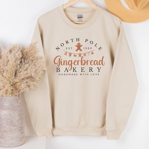 Gingerbread Bakery, Gingerbread Crewneck, Gingerbread Sweater, Vintage Christmas Sweatshirt, Xmas Gift, Trendy Christmas Sweater for Women