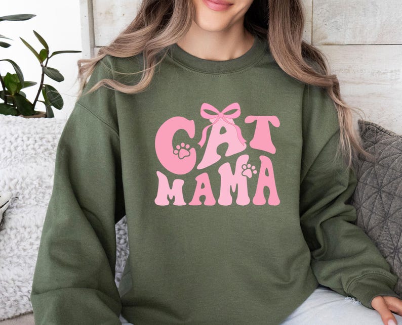 Cat Mama Sweatshirt, Funny Cat Sweatshirt, Cat Lover Gift, Cat Mum Gift