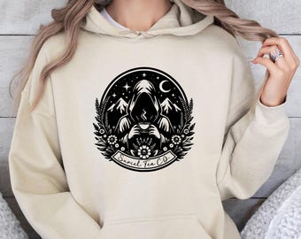 Suriel Tea Hoodie, Bookworm Hoodie, Fantasy Readers Gift, Celestial Hoodie, Boho Hoodie, Bookish Hoodie, Fantasy Tea Hoodie