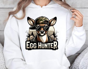 Easter Egg Hunt Hoodie, Easter Hunting Jumper, Boy Easter Top, Girl Easter Top, Easter Egg Hunt, Spring Hoodie, Deer Hunter Top