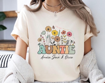 Custom Aunt Shirt, Aunt Birthday Gift, Auntie To Be Shirt, New Aunt Gift, Custom Mothers Day Shirt