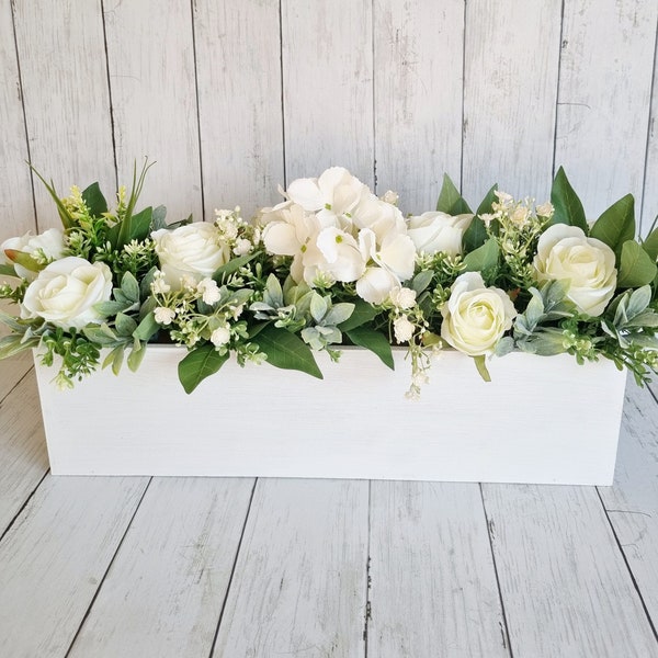 Luxury white rose and hydrangea floral arrangement/centerpiece/ window box