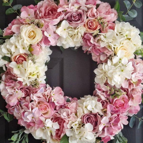 Beautiful luxury Peony, rose and hydrangea front door wreath/ centrepiece / spring/ summer