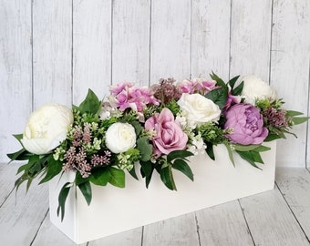 Luxury lilac peony and white rose floral arrangement / centrepiece/ Window box