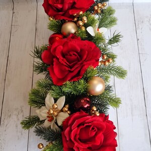 Luxury Red Rose Christmas Floral Arrangement/centerpiece - Etsy UK
