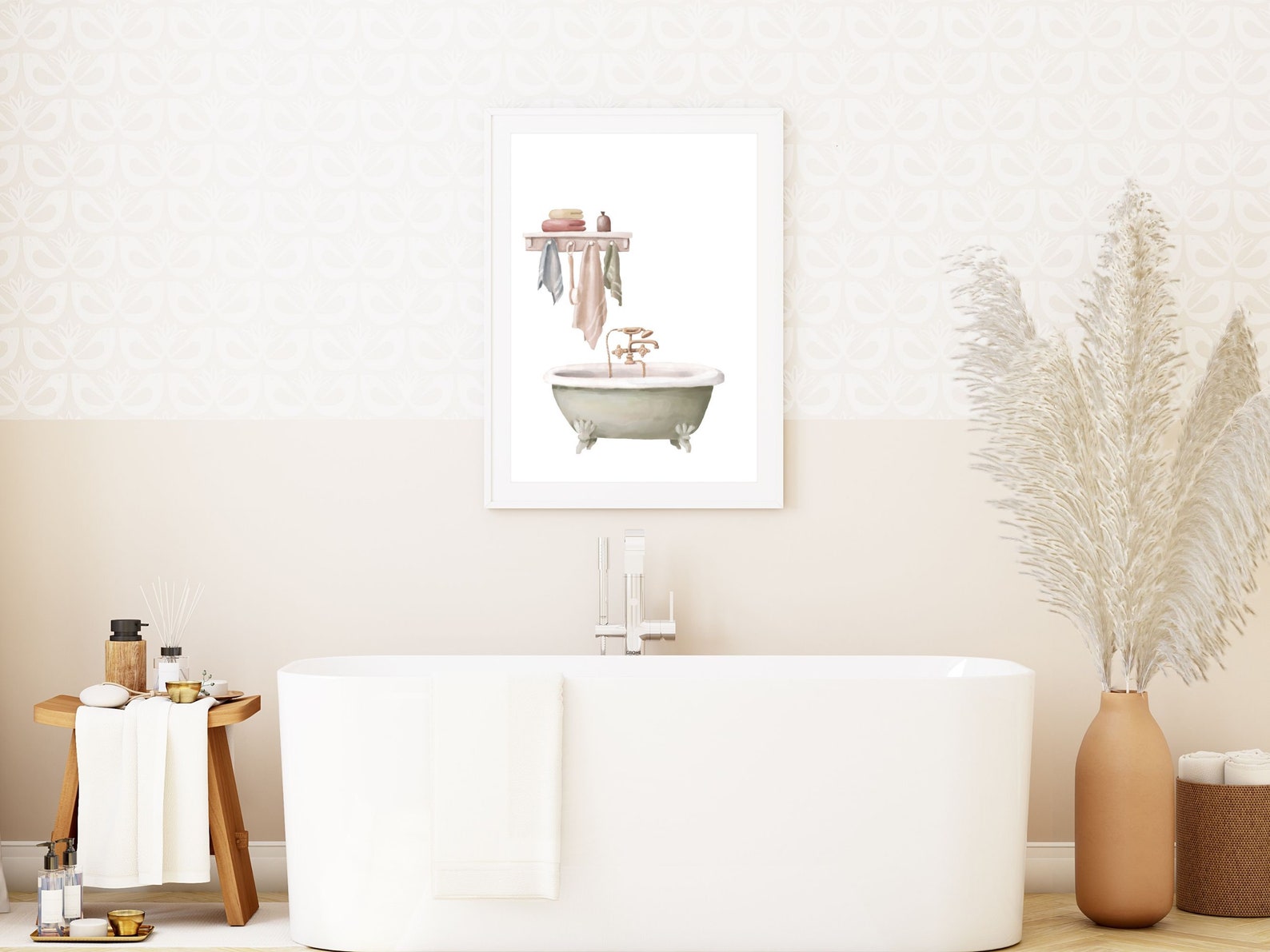 Bathroom Wall Art Set Vintage Bathroom Decor Bathroom Decor Etsy