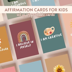 Affirmationskarten ausdrucken, Positive Zitate für Kinder, tägliche Motivationskarten, Achtsamkeitskarten, digitaler Download, Geschenk für Kinder
