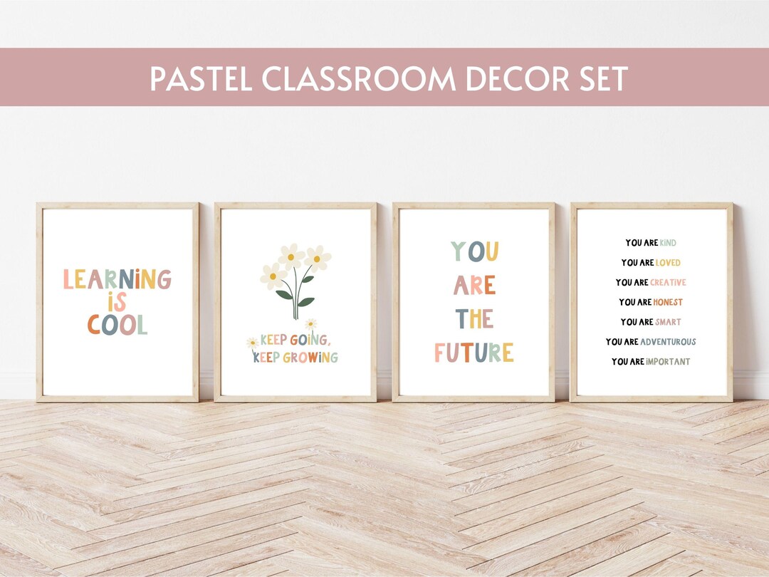 Pastel Kids Motivational Affirmation Wall Art Set Printable Digital ...