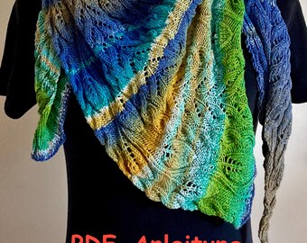 Patrón de tejido para la bufanda triangular «Triángulo Floral» PDF