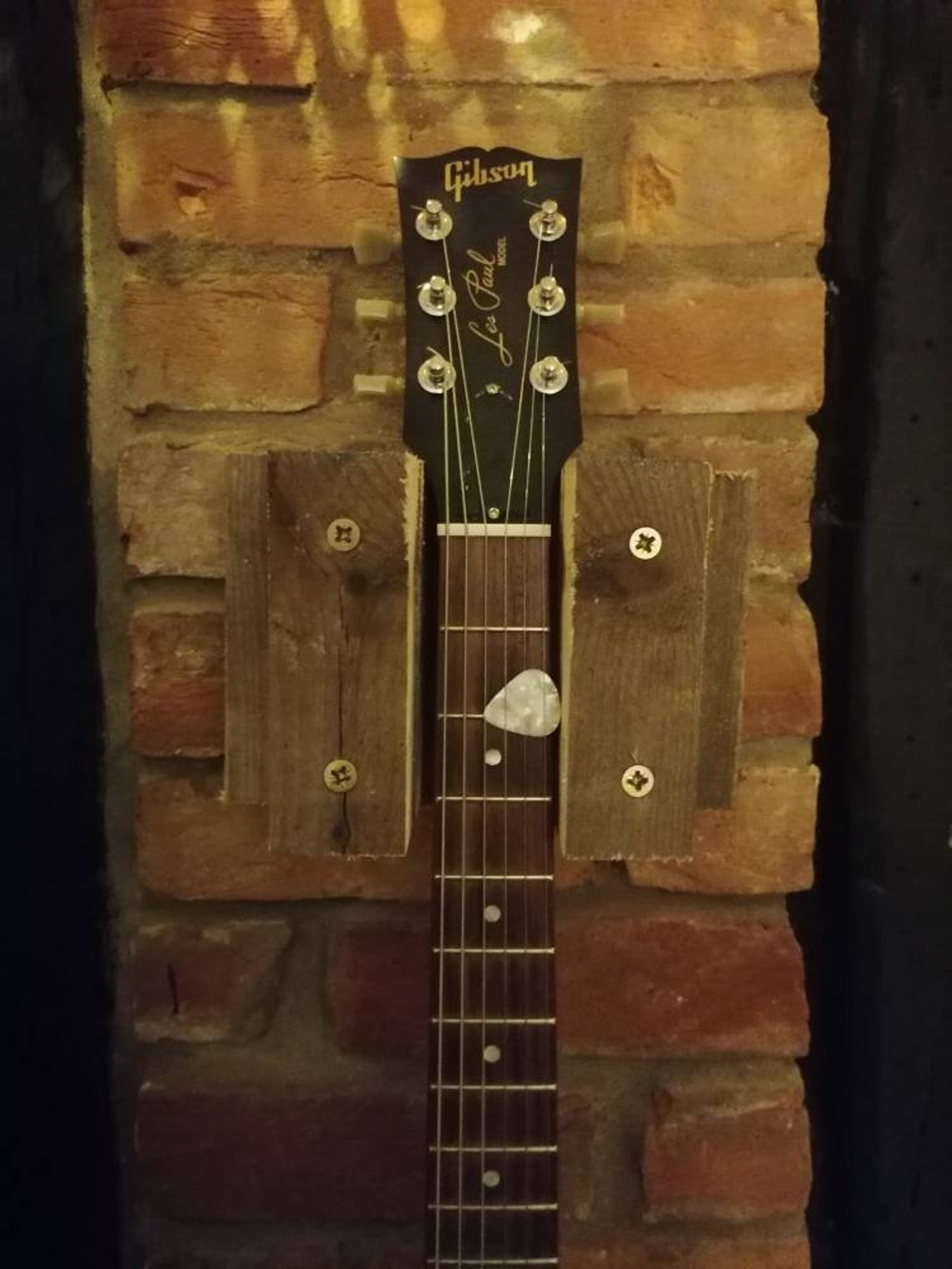 Rustic Guitar Wall Hanger Hand Made Unique Etsy
