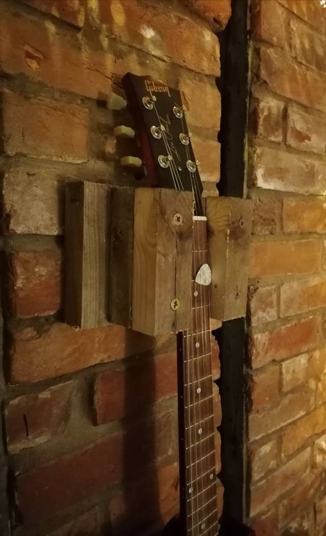 Rustic Guitar Wall Hanger Hand Made Unique Etsy