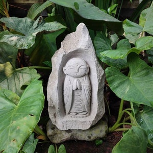 Estatua de Buda Jizo, Escultura de Buda, Arte de decoración casero, Estatuilla de Buda, Piedra de Buda