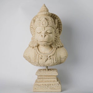 White Monkey Hanoman Statue, Collectable Art, Sculpture, also commonly used for religious ceremony, Stone, figurine.