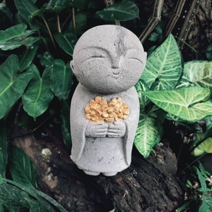 Estatua de Buda Jizo, Escultura de Buda, Arte decorativo para el hogar, Figura de Buda, Piedra de Buda
