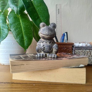 Cute frog concrete sculpture for decor