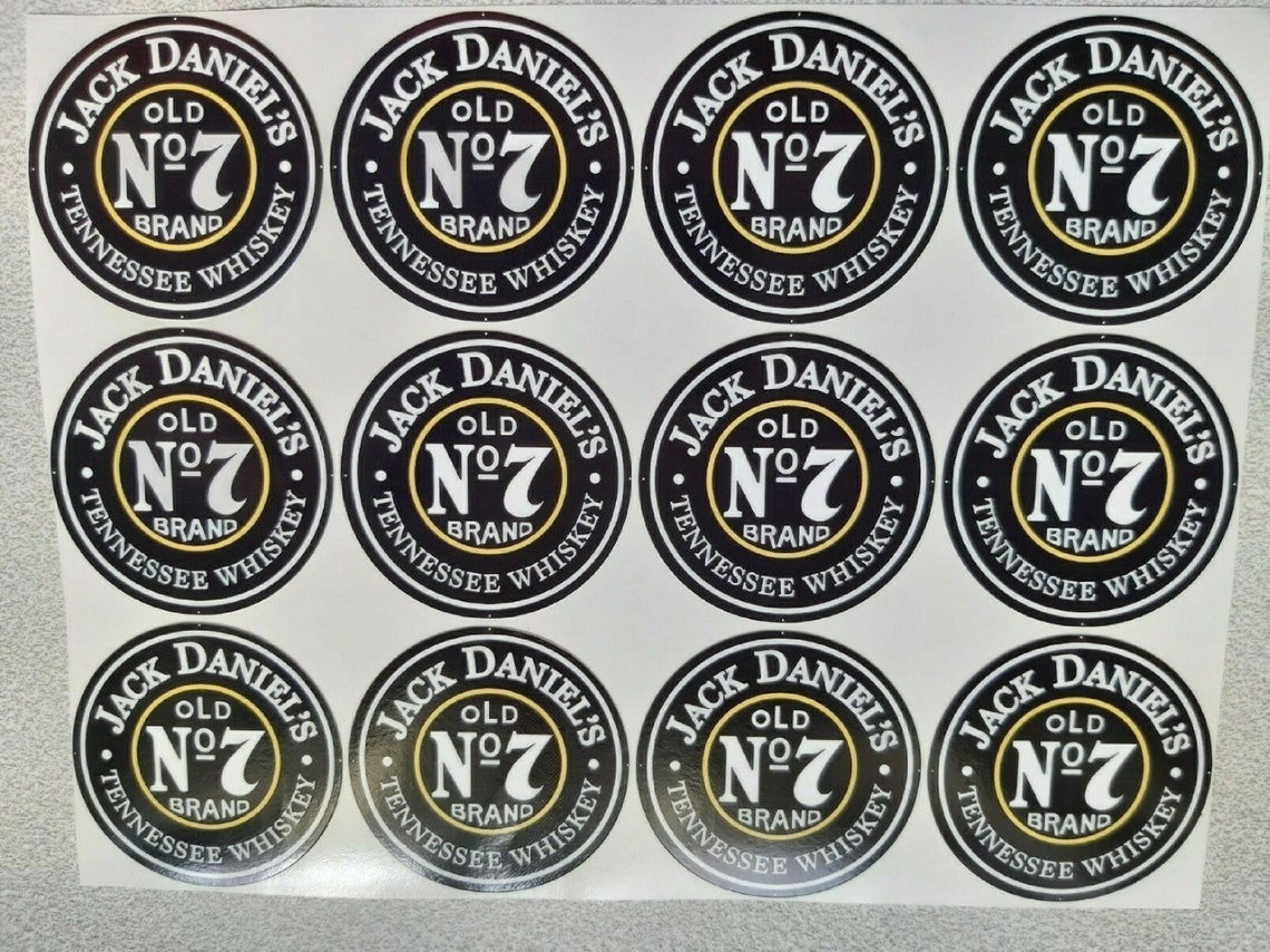 Stickers Jack Daniels Old No7 Brand Round 12PCS 45mmNEW Etsy