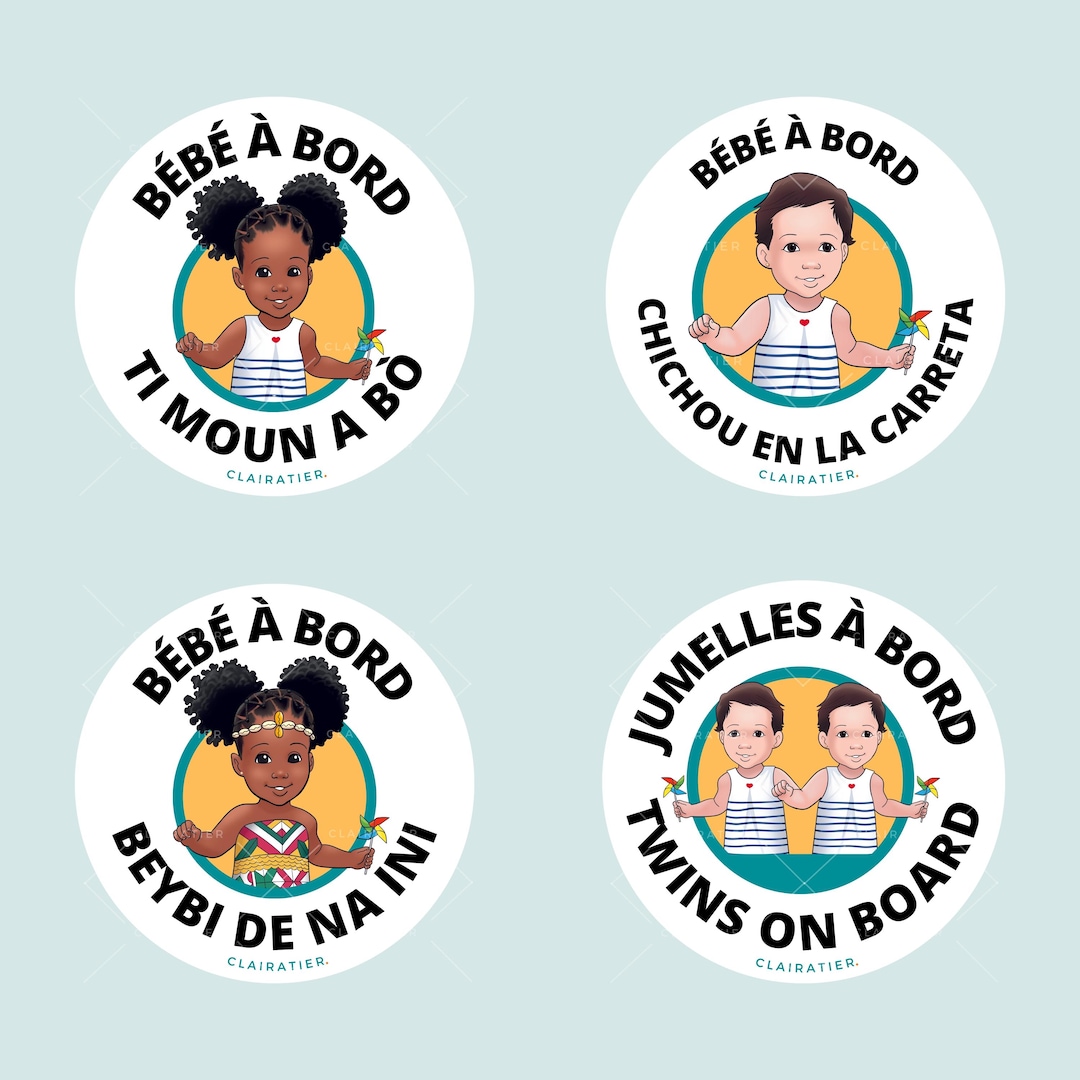 Autocollants 'Bébé à Bord' Pour Voiture - Lot De 3 - Réfléchissants - Pour Vitre Ou Carrosserie - Sécurité Enfant