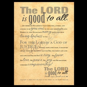 The Lord is good to all! Wall Art | Christian Wall Art | Home Decor | Scripture Art |