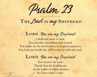 Psalm 23 | Scripture Sign | The Lord Is My Shepherd Sign | Bible Verse Sign | Christian Wall Art | Scripture Sign | Christian Wall Decor