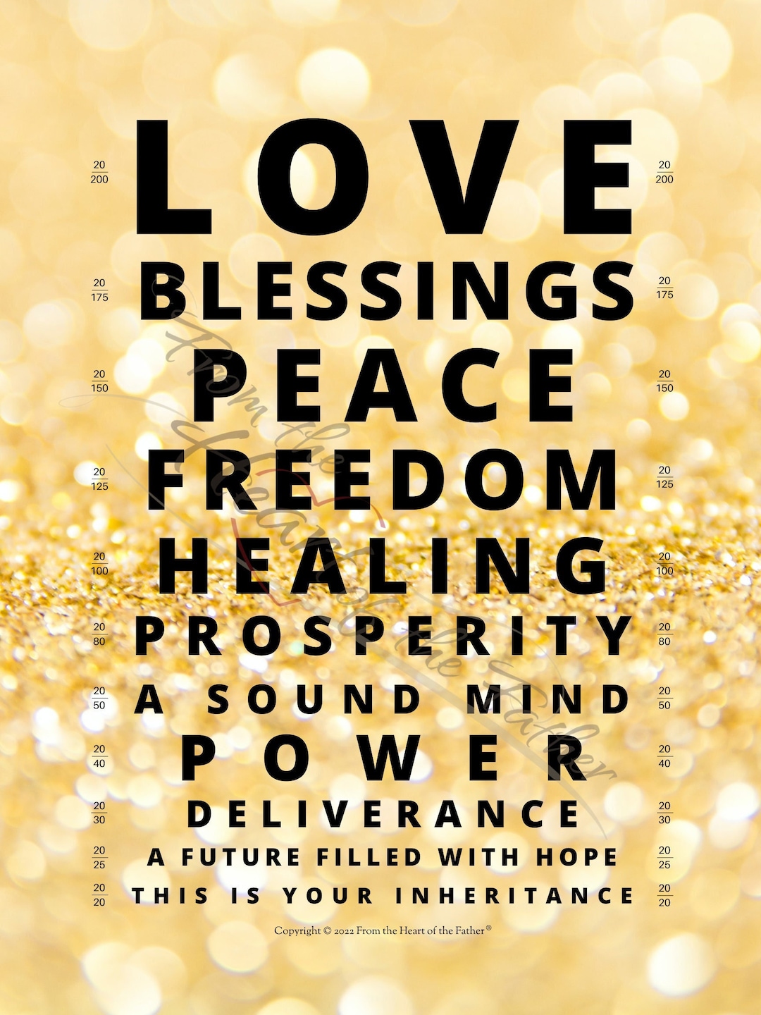 This is My Covenant Inheritance I Eye Chart Wall Art Poster