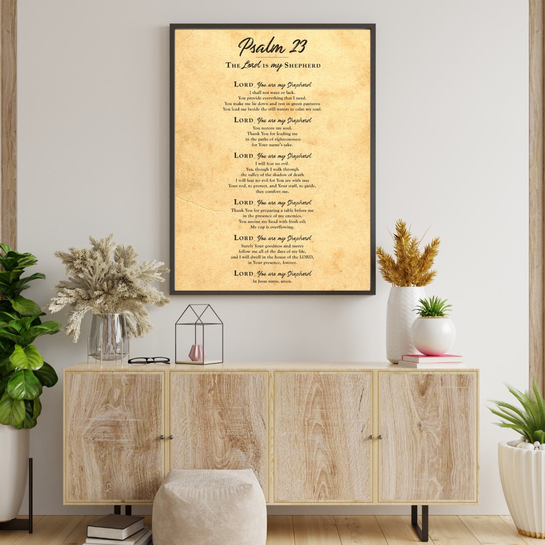 Psalm 23 Scripture Word Art | the Lord is My Shepherd Prayer With ...