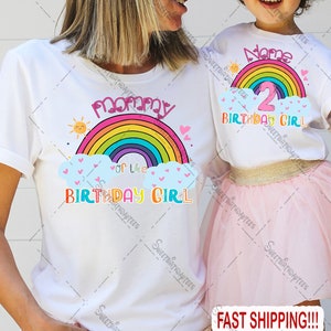 Rainbow Birthday Shirt Rainbow Birthday Shirt Matching Birthday Family Shirts Personalized Birthday Shirt Rainbow shirt Cute Pink Girl