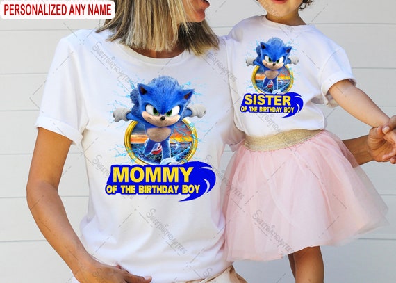 Sonic T Shirt Personalized Family Birthday Custom Name Age Kids