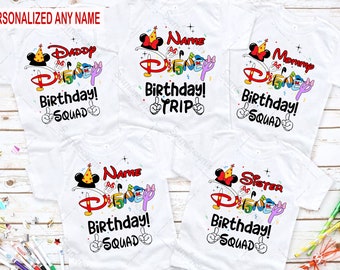 Personalized Disney Birthday Trip Shirts, Matching Disney Birthday shirts, Disney Birthday squad shirts, Disney Birthday Shirts, GV7