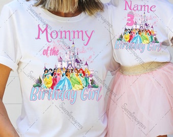 Disney Princess Birthday Shirt, Girl Birthday Shirt, Birthday Party Shirt, Family Birthday Shirt, Disney Castle Birthday shirt, Princess 1