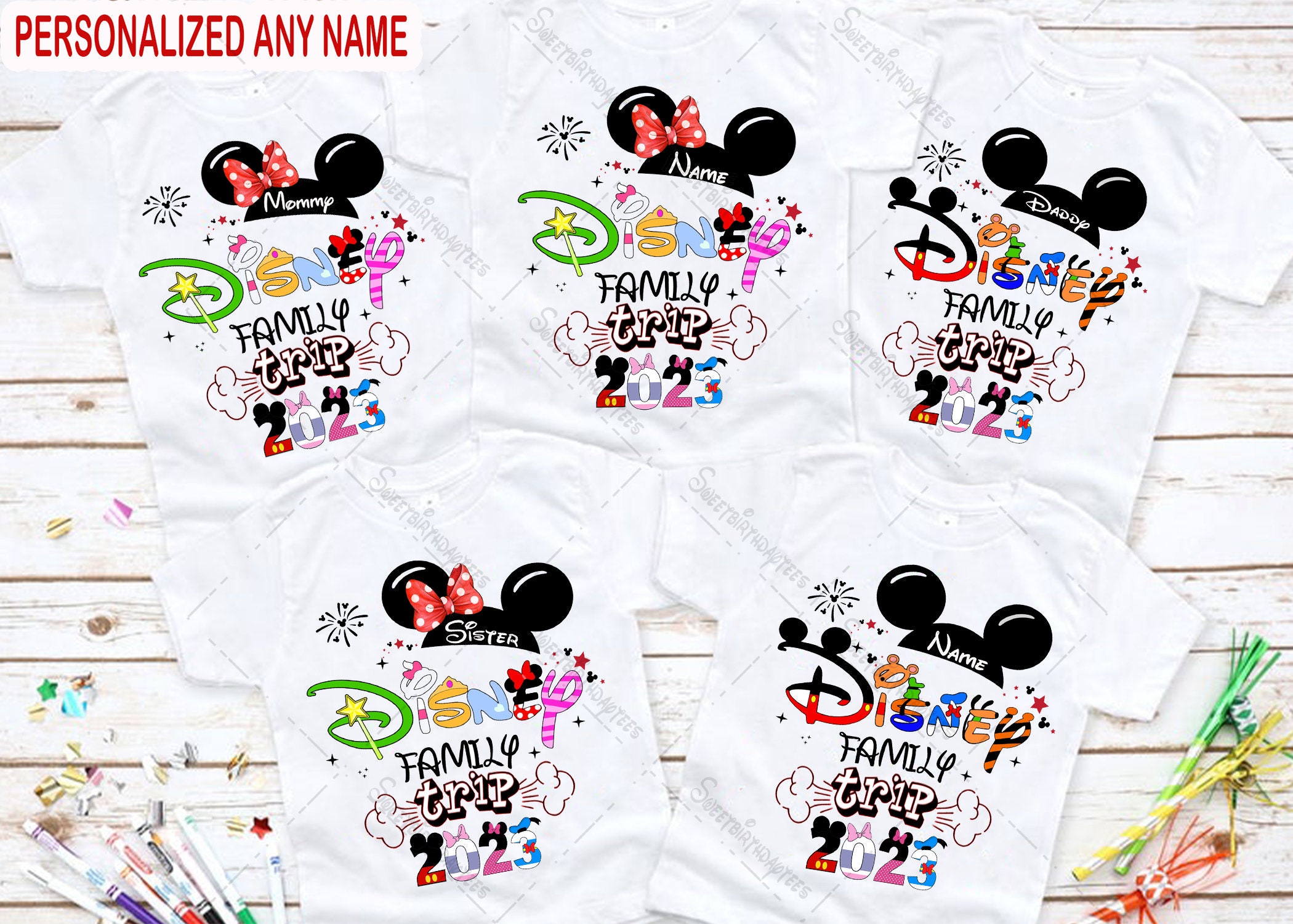 Discover 2023 Disney Family Trip Shirts, Personalized Disney trip Shirts, Disney Family Vacation Tshirts, Disney matching Shirts